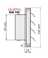 Edelstahl Überdruck Abluftgitter LG-5010 Inox DIN 100 Lamellen Lüftungsgitter