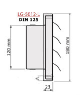 Edelstahl Überdruck Abluftgitter LG-5012 Inox DIN 125 Lamellen Lüftungsgitter
