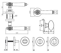 Türbeschlag 1624-A R WE-Links Antik Optik Türdrücker Türklinke