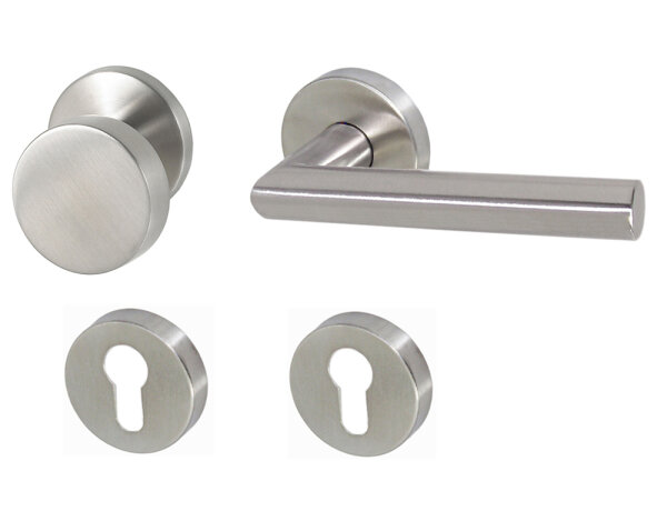 Edelstahl Türbeschlag TA-1206 R Wohn - PZ Türdrücker Türgriffe Türklinke