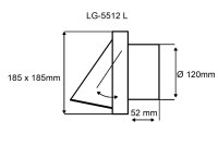 Edelstahl Ablufthaube LG 5512 L Lüftungsgitter DN 125 int. Außenverschlussklappe