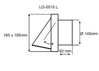 Edelstahl Ablufthaube LG 5515 L Lüftungsgitter DN 150 int. Außenverschlussklappe