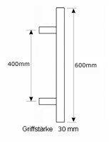 Edelstahl Stossgriff SG 1141 - 600 mm gerade T-Form Griffstange Türgriff