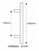 Edelstahl Stossgriff SG 1141 - 1000 mm gerade T-Form Griffstange Türgriff