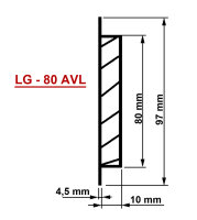 Lüftungsgitter LG - 80 AVL A Eloxiert Lamellengitter DN 80 Zuluf Abluftgitter