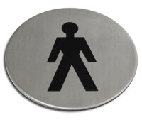 Edelstahl Türschild WC Herren 75 mm Hinweisschild Piktogramm