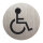 Edelstahl Türschild Behinderten Bereich 75 mm Hinweisschild Piktogramm