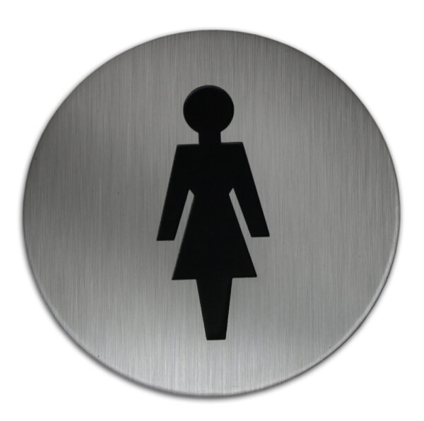 Edelstahl Türschild WC Damen 75 mm Hinweisschild Piktogramm 