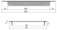 Lüftungsgitter LG-6006 AA 600 x 60 mm Alu F1 Stegblech Zuluft Abluft Türgitter