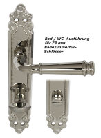 Massiv Messing Türbeschlag Olympus LS WC Edelstahlfarbig poliert Türdrücker Türklinke