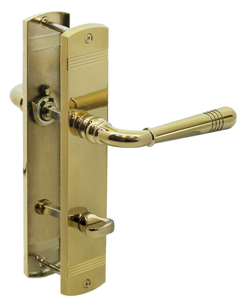 Türbeschlag 1612 Helena LS WC Messing poliert PVD Türklinke