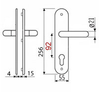 Edelstahl Haustür Schutzbeschlag 1587 L-Form HS-92 mm ES1 Dr/Dr Türdrücker