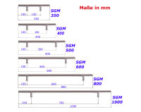 Edelstahl V2A Stossgriff Griffpaar SGM 350 INOX Türgriff Glastürgriff Set