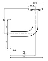 Edelstahl Handlaufhalter Set 1 Stück HLH 1101 gewölbte Auflage Handlaufträger Stütze