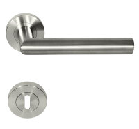 Edelstahl V2A Türbeschlag 1680-L R BB Schraubrosette Türklinke Türdrücker