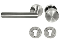 Edelstahl V2A Türbeschlag 1680-L R WE Links Kn/Dr Schraubrosette Türklinke Türdrücker