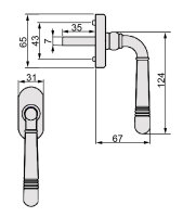 Massiv Messing Fenstergriff Set FG Helena Prime 0330 Messing poliert Fensterbeschlag