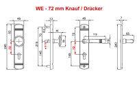 Wohnungstür Schutzbeschlag 2316 Helena LS Schwarz WE 72 mm mit Knauf