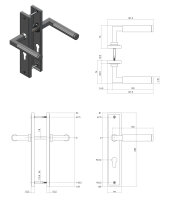 Türbeschlag 2311 Camilla LS PZ Chrom Baustil Türdrücker Türklinke Türgriffe