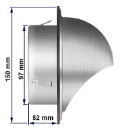 Lüftungsgitter LG-5010 BL Rund DN 100 Zuluft...