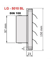 Edelstahl Überdruck Abluftgitter LG-5010 BL DIN 100...