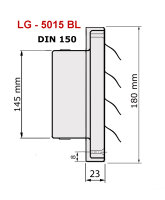 Edelstahl Überdruck Abluftgitter LG-5015 BL DIN 150 Schwarz Lüftungsgitter