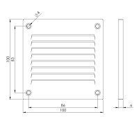 Lüftungsgitter LG-1010 BL Schwarz 100 x 100 mit...