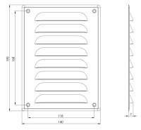 Lüftungsgitter LG-1419 BL Schwarz 140 x190...