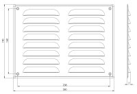 Lüftungsgitter LG-2619 BL-FG Schwarz 260 x190...