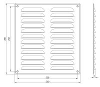 Lüftungsgitter LG-2628 BL-FG Schwarz 260 x280...
