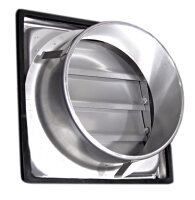 Edelstahl Überdruck Abluftgitter Inox DIN 100 - 125 - 150 Lamellen Lüftungsgitter